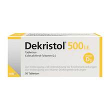 Abbildung: Dekristol 500 I.E. Tabletten 50 St, Tabletten PZN 10068915 