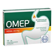 Abbildung: Omep Hexal 20 mg magensaftresistente Hartkapseln 14 St, Magensaftresistente Hartkapseln PZN 10070208 