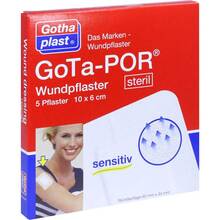 Abbildung: GOTA-POR Wundpflaster steril 60x100 mm 5 St, Pflaster PZN 10124884 