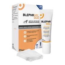 Abbildung: Blephagel Duo 30 g + Pads 1 P, Kombipackung PZN 10134931 