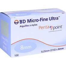 Abbildung: BD MICRO-FINE ULTRA Pen-Nadeln 0,25x8 mm 31 G 100 St, Kanüle PZN 10183668 
