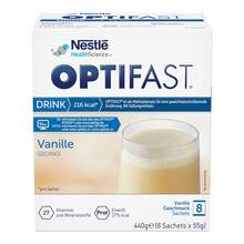 Abbildung: Optifast home Drink Vanille Pulver 8X55 g, Pulver PZN 10267810 