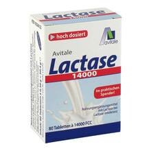 Abbildung: Lactase 14.000 Fcc Tabletten im Spender 80 St, Tabletten PZN 10326122 