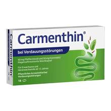 Abbildung: Carmenthin bei Verdauungsstörungen magensaftresistent Weichkapseln  14 St, Magensaftresistente Weichkapseln PZN 10327601 