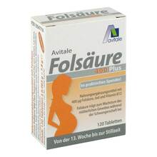 Abbildung: Folsäure 400 Plus B12 + Jod Tabletten 120 St, Tabletten PZN 10547716 