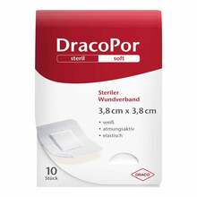 Abbildung: Dracopor Wundverband 3,8x3,8 cm steril 10 St, Pflaster PZN 10713787 