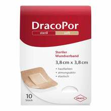 Abbildung: Dracopor Wundverband 3,8x3,8 cm steril hautfarben 10 St, Pflaster PZN 10713824 