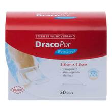 Abbildung: Dracopor waterproof Wundverband 3,8x3,8 cm steril 50 St, Pflaster PZN 10713882 