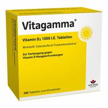 Abbildung: Vitagamma Vitamin D3 1.000 I.E. Tabletten 200 St, Tabletten PZN 10751049 