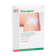 Abbildung: CURAPOR Wundverband steril chirurgisch 5x7 cm 5 St, Pflaster PZN 10756905 