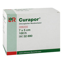 Abbildung: CURAPOR Wundverband steril chirurgisch 5x7 cm 100 St, Pflaster PZN 10757069 