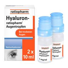 Abbildung: Hyaluron-Ratiopharm Augentropfen 2X10 ml, Augentropfen PZN 10810220 