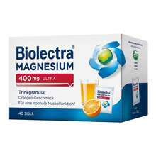 Abbildung: Biolectra Magnesium 400 mg ultra Trinkgranulat Orange 40 St, Granulat PZN 10914528 