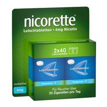 Abbildung: Nicorette freshmint 4 mg Lutschtabletten gepresst 80 St, Lutschtabletten PZN 10933968 