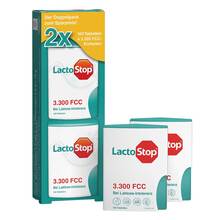 Abbildung: Lactostop 3.300 Fcc Tabletten Klickspender Dop.Pa. 2X100 St, Tabletten PZN 10941761 