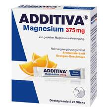 Abbildung: Additiva Magnesium 375 mg Sticks Orange 20 St, Granulat PZN 10946706 