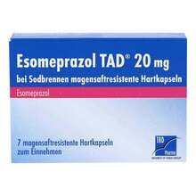 Abbildung: Esomeprazol Tad 20 mg bei Sodbrennen magensaftresistent Hartkapseln  7 St, Magensaftresistente Hartkapseln PZN 10963372 