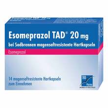 Abbildung: Esomeprazol Tad 20 mg bei Sodbrennen magensaftresistent Hartkapseln  14 St, Magensaftresistente Hartkapseln PZN 10963389 