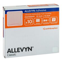 Abbildung: ALLEVYN Adhesive 12,5x12,5 cm haftende Wundauflage 10 St, Kompressen PZN 11006448 