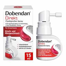 Abbildung: Dobendan Direkt Flurbiprofen Spray 8,75mg / Dos.Mund 15 ml, Spray PZN 11024417 