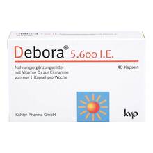 Abbildung: Debora 5.600 I.E. Kapseln 40 St, Kapseln PZN 11049736 