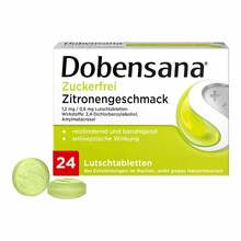 Abbildung: Dobensana zuckerfrei Zitronengesc.1,2mg / 0,6mg Lut. 24 St, Lutschtabletten PZN 11128074 