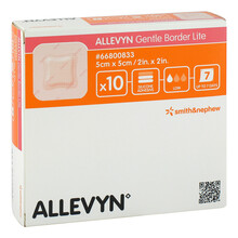 Abbildung: Allevyn Gentle Border Lite 5x5 cm Schaumverband  10 St, Verband PZN 11137564 