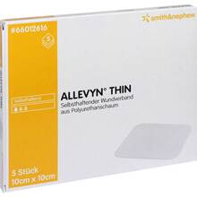 Abbildung: ALLEVYN Thin 10x10 cm dünne Wundauflage 5 St, Verband PZN 11137742 
