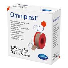 Abbildung: Omniplast Fixierpflaster Textilgew.1,25 cmx5 m 1 St, Pflaster PZN 11163308 