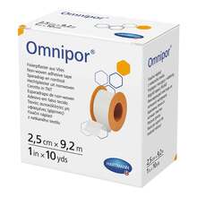 Abbildung: Omnipor Fixierpflaster Vlies 2,5 cmx9,2 m 1 St, Pflaster PZN 11163432 