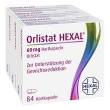 Abbildung: Orlistat Hexal 60 mg Hartkapseln 3X84 St, Hartkapseln PZN 11219049 