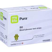 Abbildung: MYLIFE Pura Blutzucker Teststreifen 50 St, Teststreifen PZN 11229496 