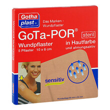Abbildung: GOTA-POR Wundpflaster steril 60x100 mm hautfarben 5 St, Pflaster PZN 11240368 