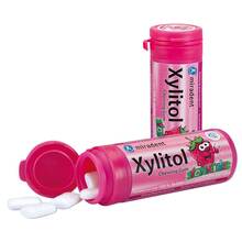 Abbildung: Miradent Xylitol Kaugummi Erdbeere 30 g, Kaugummi PZN 11287068 
