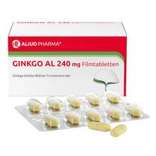 Abbildung: Ginkgo AL 240 mg Filmtabletten 60 St, Filmtabletten PZN 11287683 