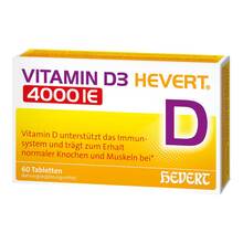 Abbildung: Vitamin D3 Hevert 4000 I.E. Tabletten 60 St, Tabletten PZN 11295458 