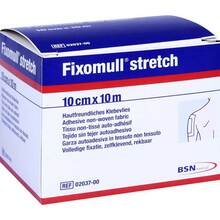Abbildung: FIXOMULL stretch 10 cmx10 m 1 St, Vlies PZN 11299373 