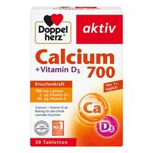 Abbildung: Doppelherz Calcium 700 + Vitamin D3 Tabletten 30 St, Tabletten PZN 11346368 