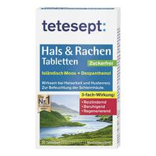 Abbildung: Tetesept Hals & Rachen Tabletten zuckerfrei 20 St, Lutschtabletten PZN 11349591 