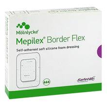 Abbildung: Mepilex Border Flex Schaumverband haft.13x16 cm oval 5 St, Verband PZN 11352995 