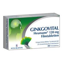 Abbildung: Ginkgovital Heumann 120 mg Filmtabletten 30 St, Filmtabletten PZN 11526225 