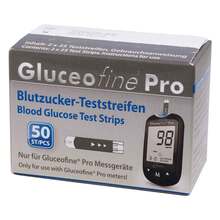 Abbildung: Gluceofine Pro Blutzucker-Teststreifen 50 St, Teststreifen PZN 11537128 