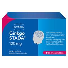 Abbildung: Ginkgo Stada 120 mg Filmtabletten 60 St, Filmtabletten PZN 11538895 