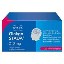 Abbildung: Ginkgo Stada 240 mg Filmtabletten 120 St, Filmtabletten PZN 11538949 