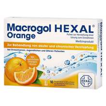 Abbildung: Macrogol Hexal Orange Pulver zur Her.e.Lösung zum Einnehmen Beutel  10 St, Beutel PZN 11553699 