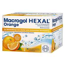 Abbildung: Macrogol Hexal Orange Pulver zur Her.e.Lösung zum Einnehmen Beutel  50 St, Beutel PZN 11553713 