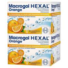 Abbildung: Macrogol Hexal Orange Pulver zur Her.e.Lösung zum Einnehmen Beutel  100 St, Beutel PZN 11553736 