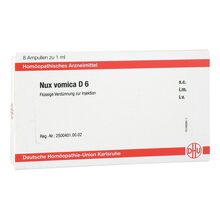Abbildung: NUX VOMICA D 6 Ampullen 8X1 ml, Ampullen PZN 11707464 
