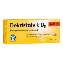 Abbildung: Dekristolvit D3 5600 I.E. Tabletten 30 St, Tabletten PZN 11709687 