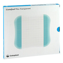 Abbildung: Comfeel Plus Transparent Hydrokolloidverband 15x15 cm 5 St, Verband PZN 12342450 